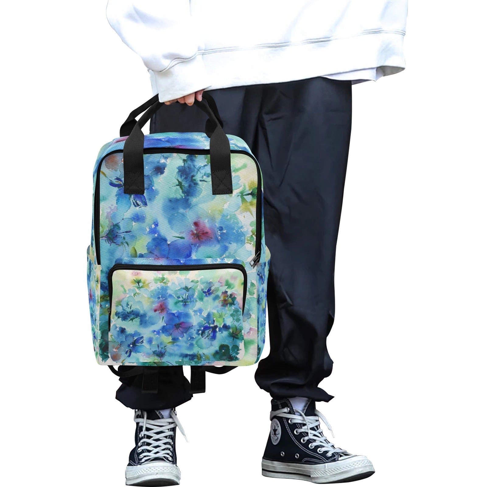 Blue Hibiscus Twin Handle Backpack - Lana Art Sweden