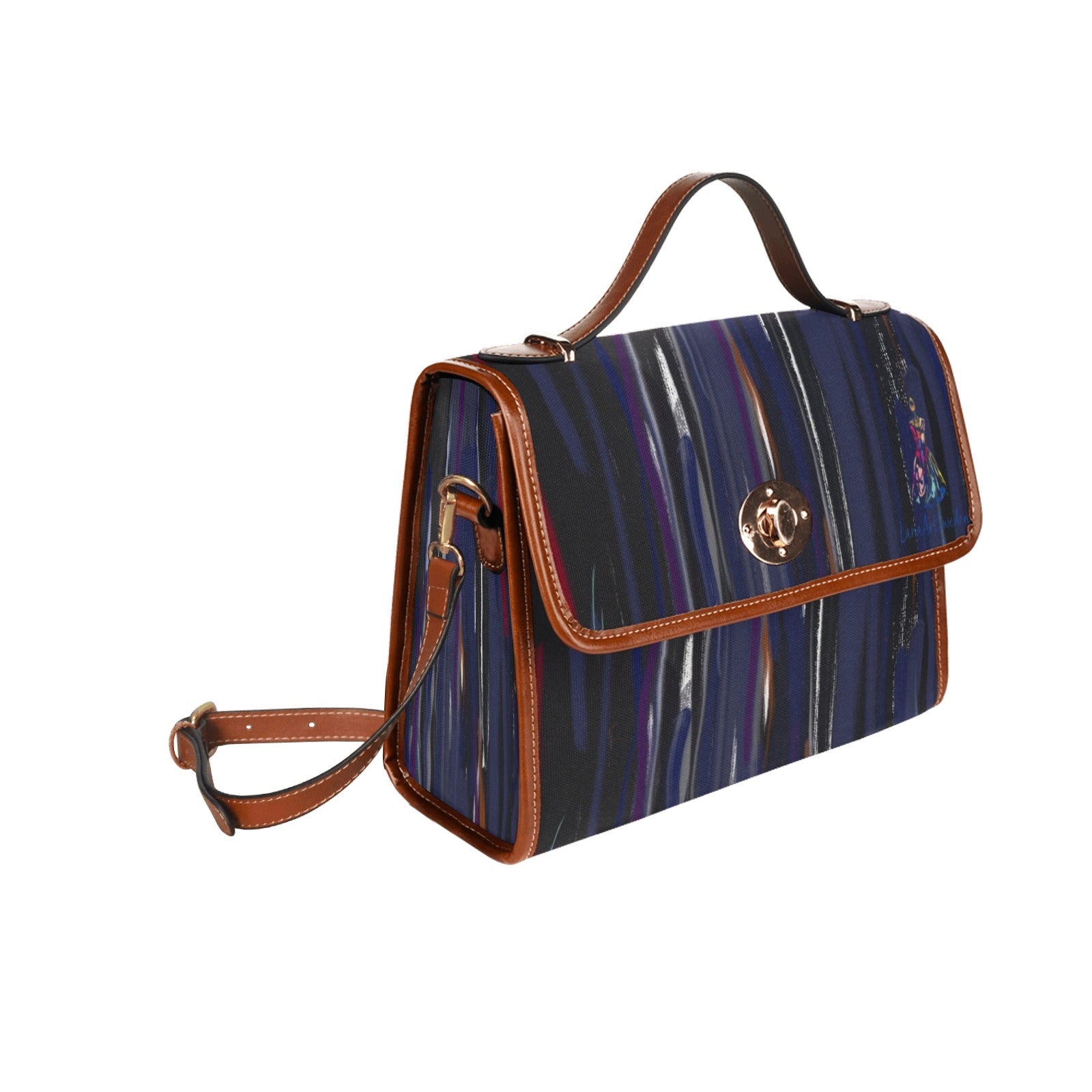 Blue Music Waterproof Shoulder Strap Canvas Bag - Lana Art Sweden