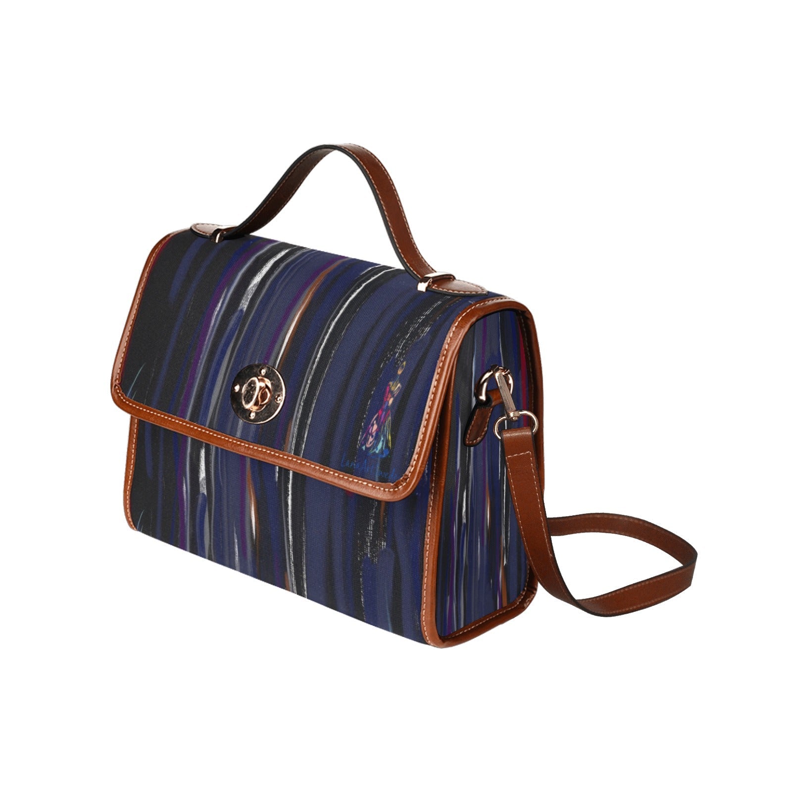 Blue Music Waterproof Shoulder Strap Canvas Bag - Lana Art Sweden