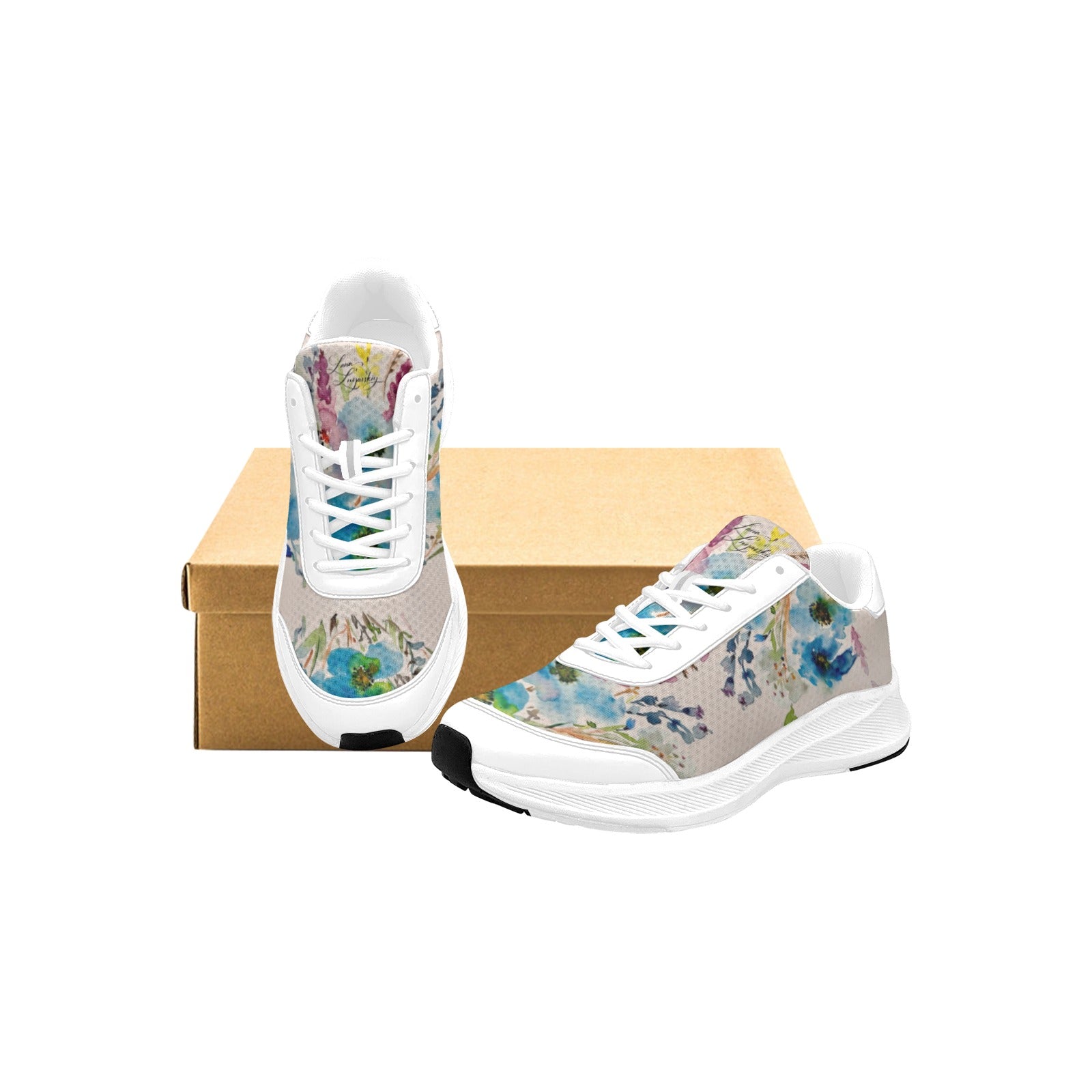 Blue Poppies large Women's Mudguard Running Shoes - Lana Art Sweden