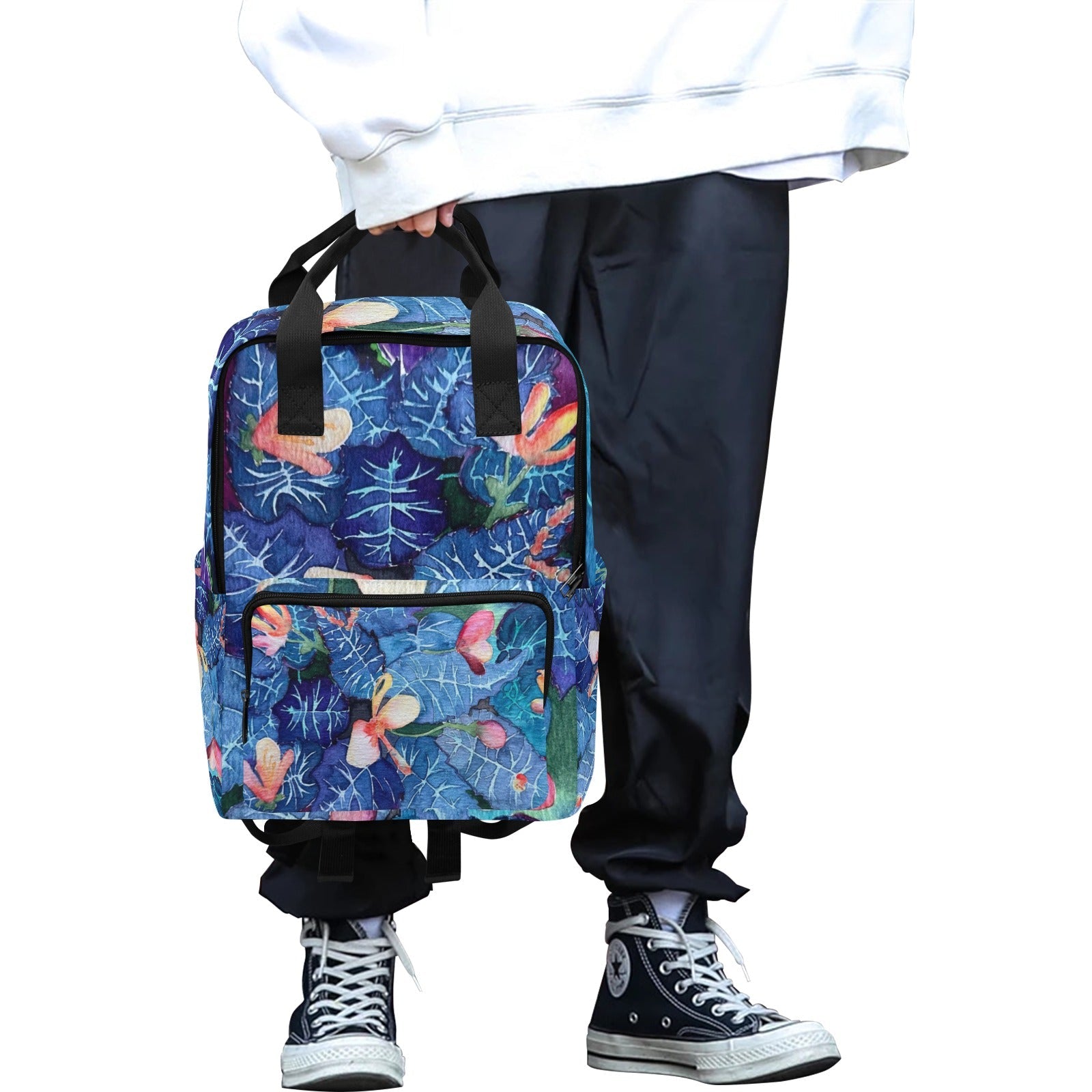 Blue Thorns Twin Handle Backpack - Lana Art Sweden