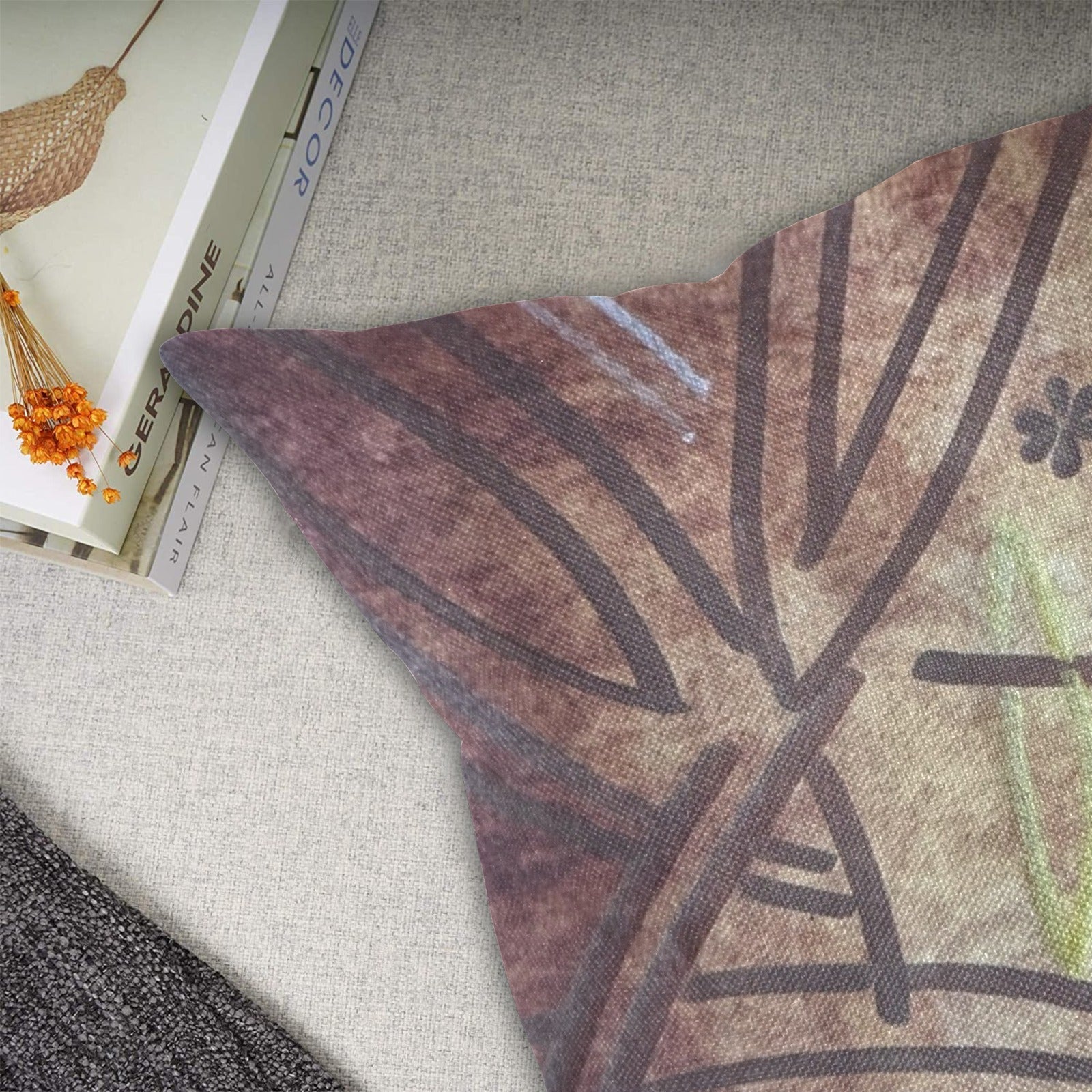 Brown Elegance and Narutology Linen Zippered Pillowcase 18"x18"(Pack of 2) - Lana Art Sweden