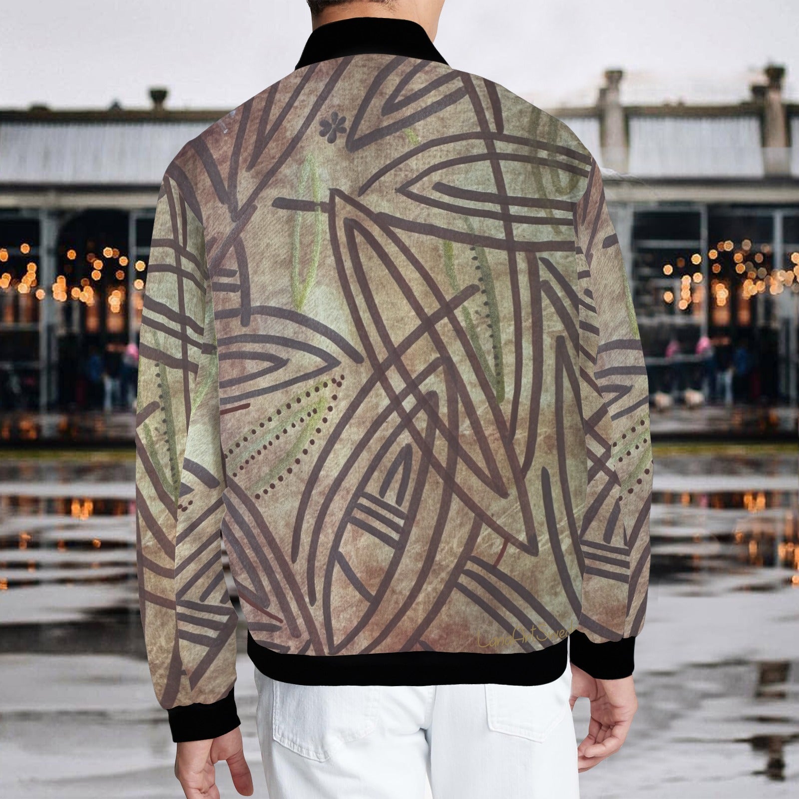 Brown Elegance Bomber Jacket - Lana Art Sweden
