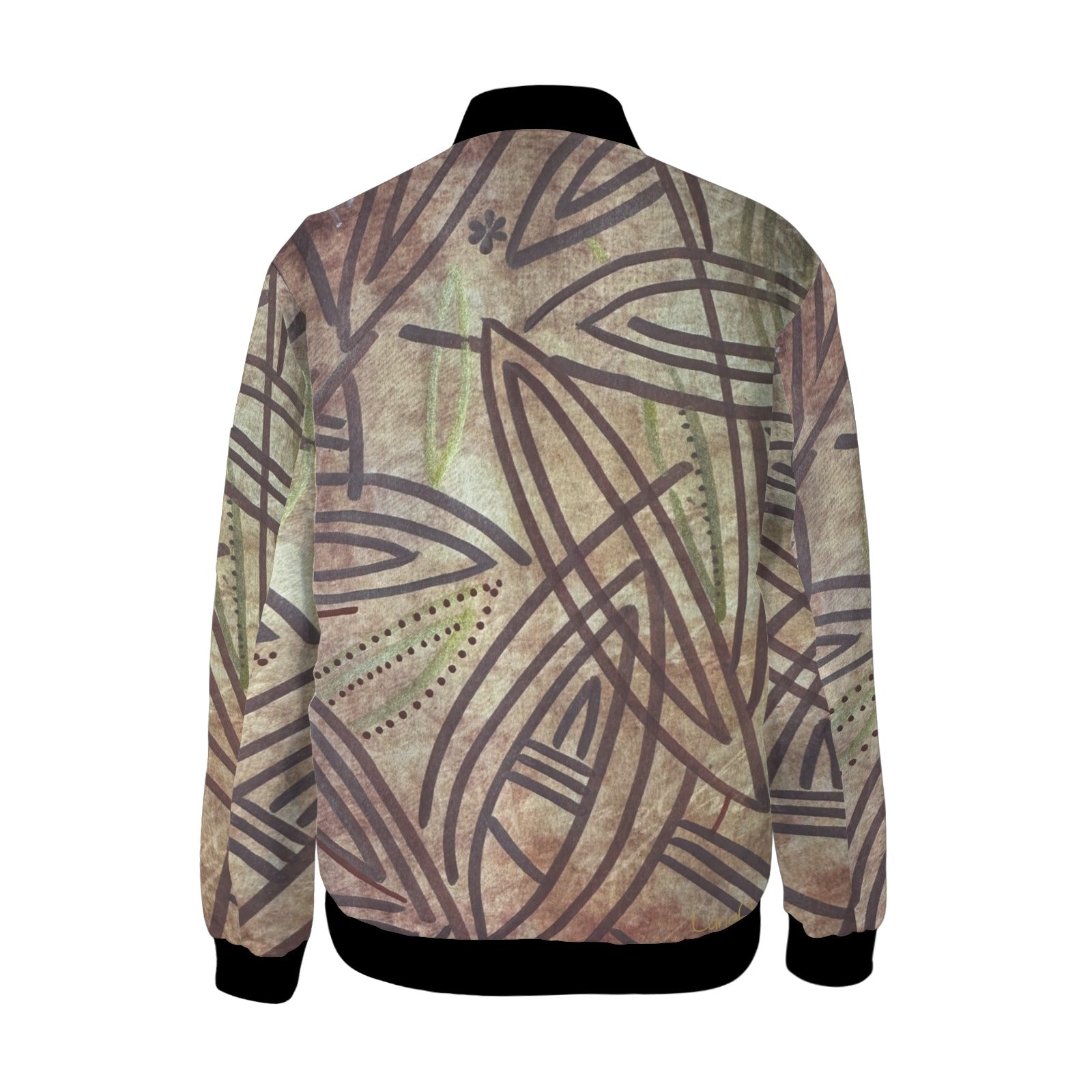 Brown Elegance Bomber Jacket - Lana Art Sweden