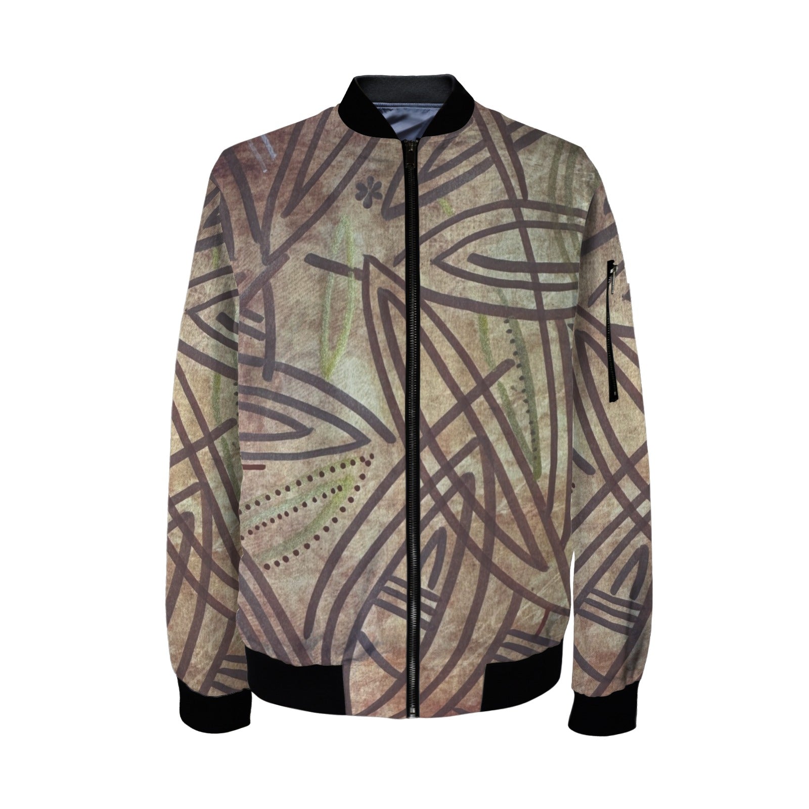 Brown Elegance Bomber Jacket - Lana Art Sweden