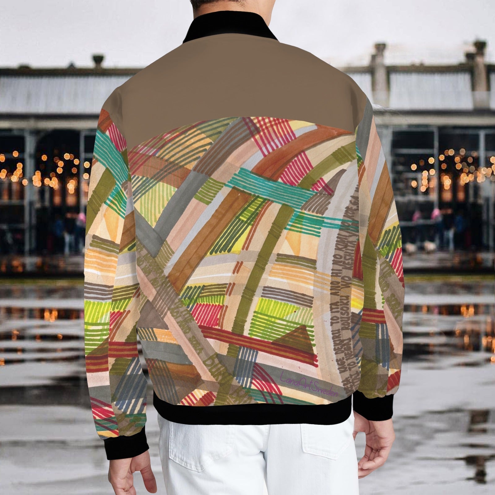 Brown Labyrinth Bomber Jacket - Lana Art Sweden