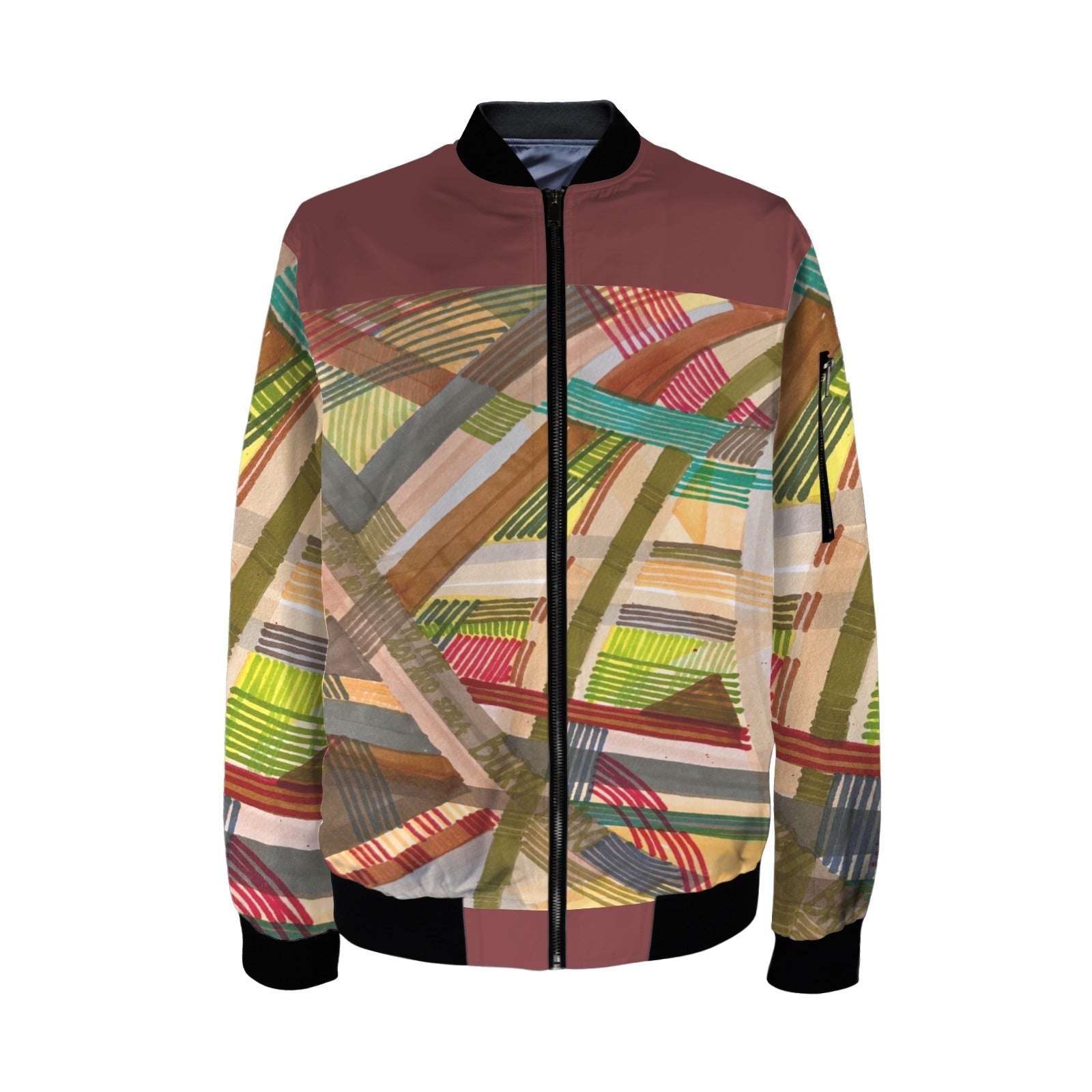 Brown Labyrinth Bomber Jacket - Lana Art Sweden