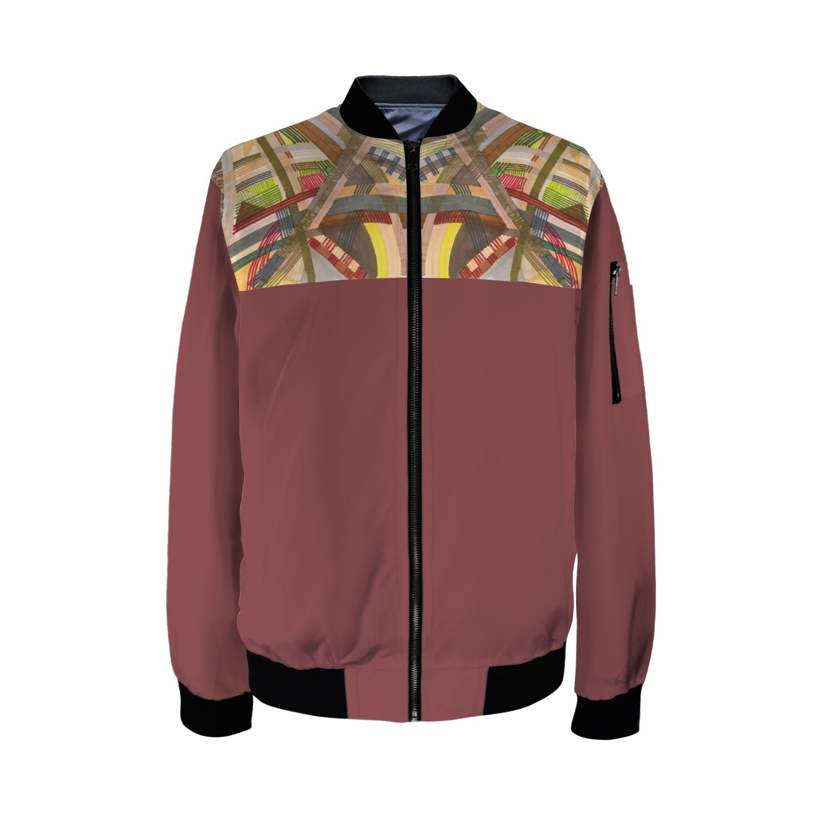 Brown Labyrinth Top Bomber Jacket - Lana Art Sweden