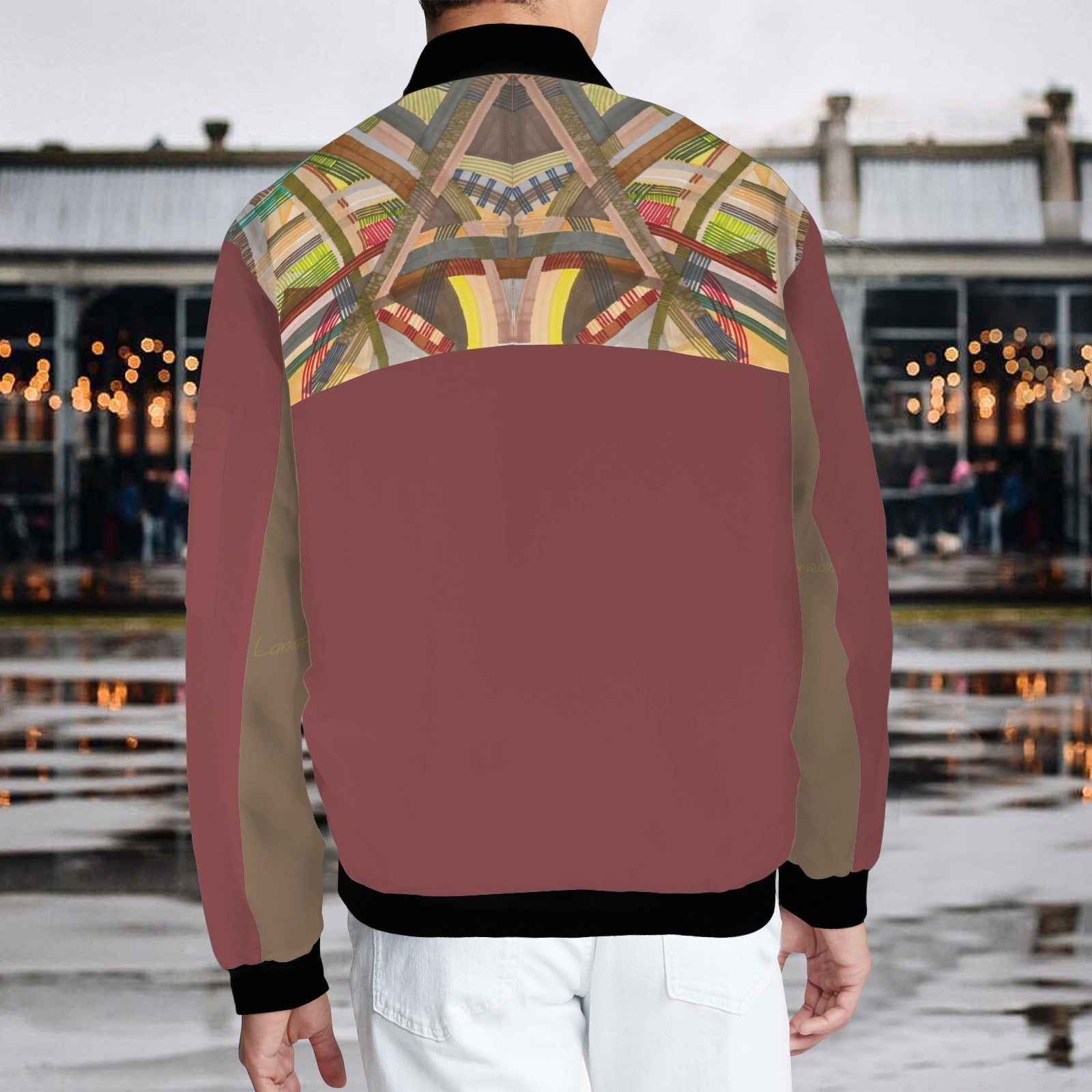 Brown Labyrinth Top Bomber Jacket - Lana Art Sweden
