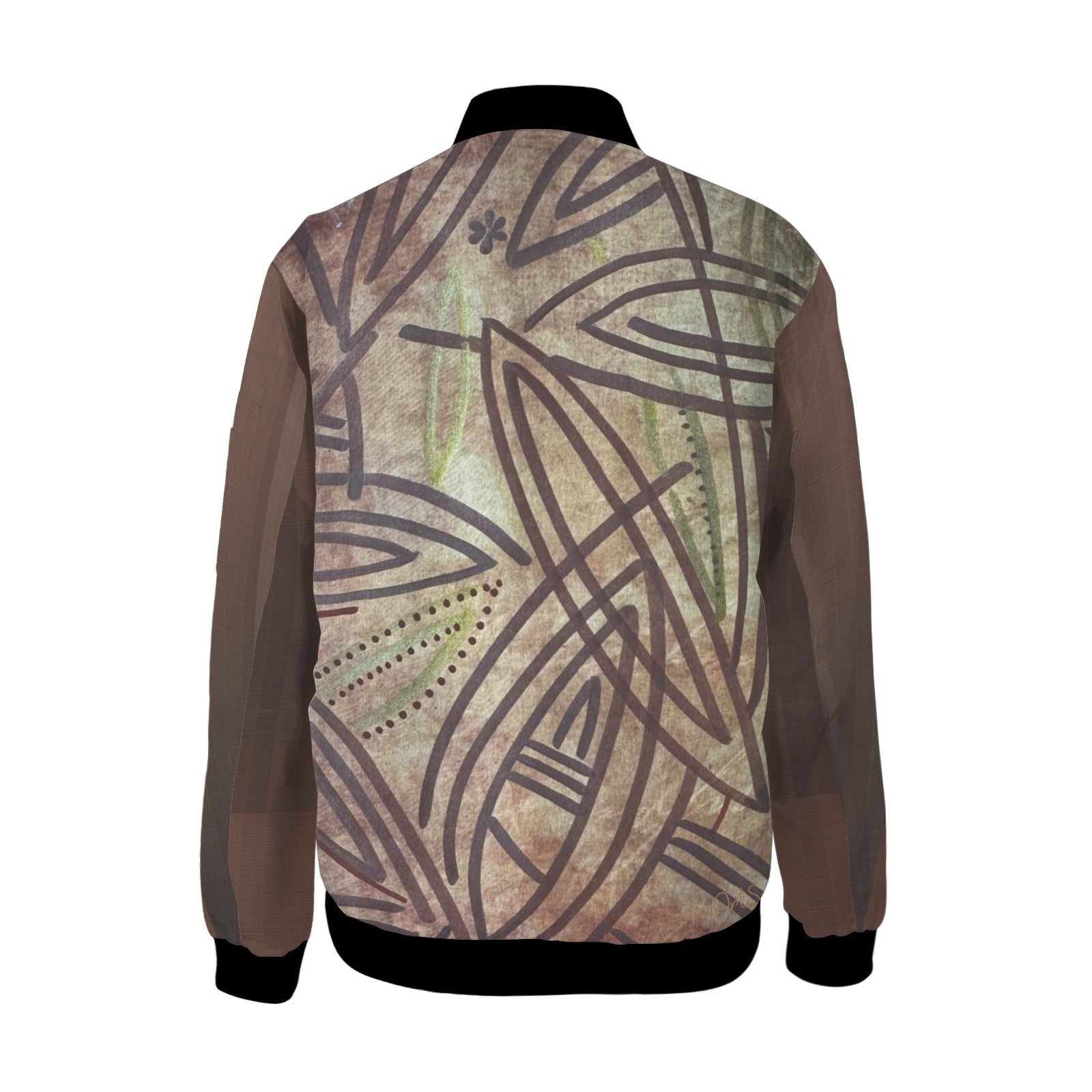 Brown Sophisticated Elegance Bomber Jacket - Lana Art Sweden