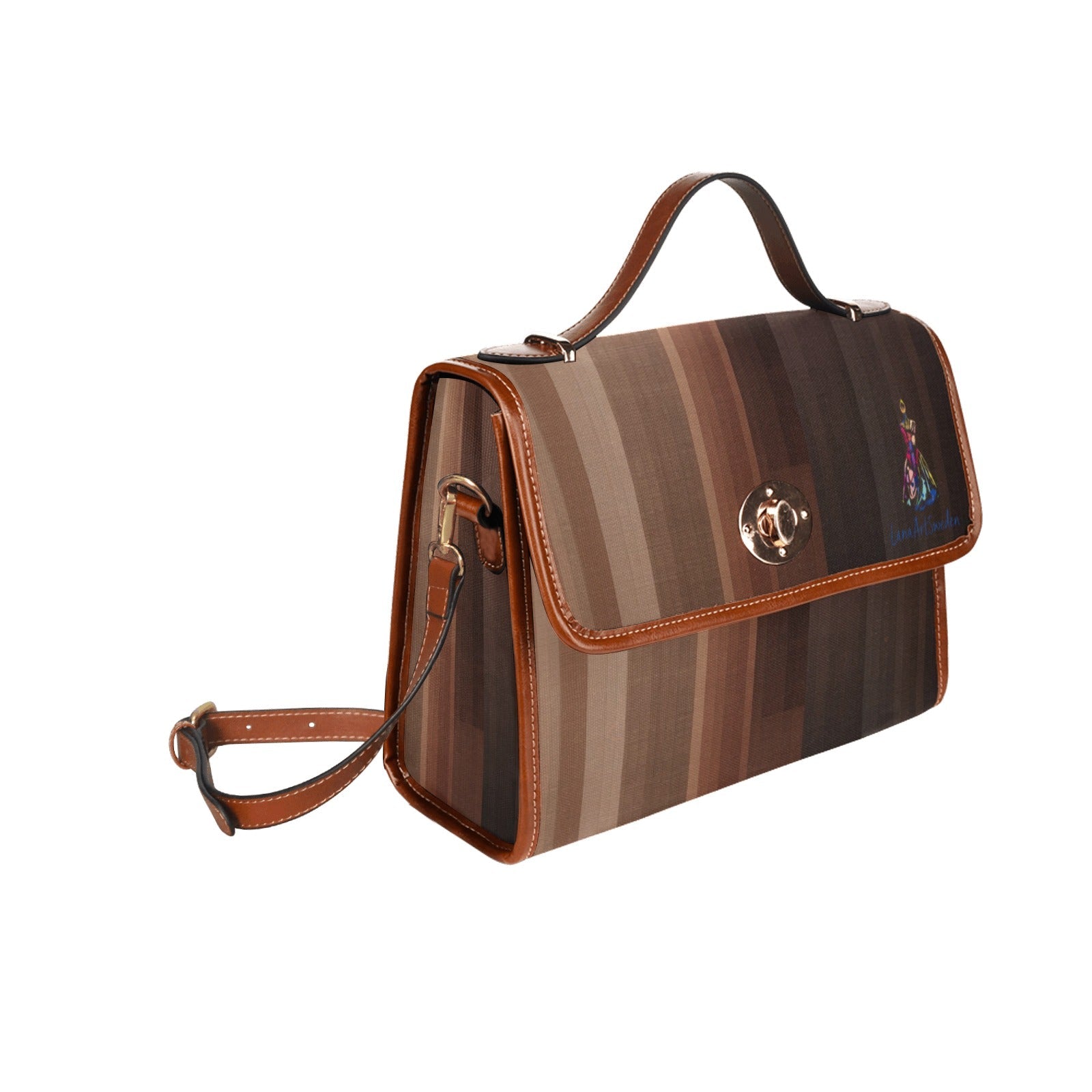 Brown Sophistication Waterproof Shoulder Strap Canvas Bag - Lana Art Sweden