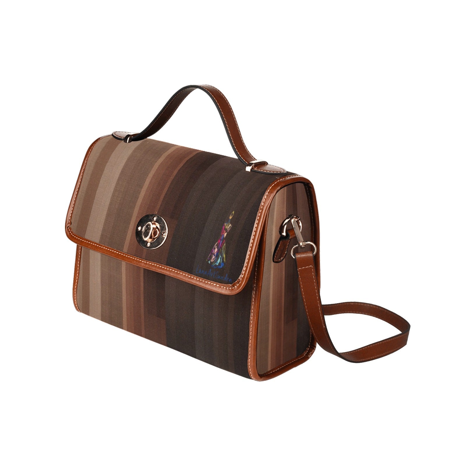 Brown Sophistication Waterproof Shoulder Strap Canvas Bag - Lana Art Sweden