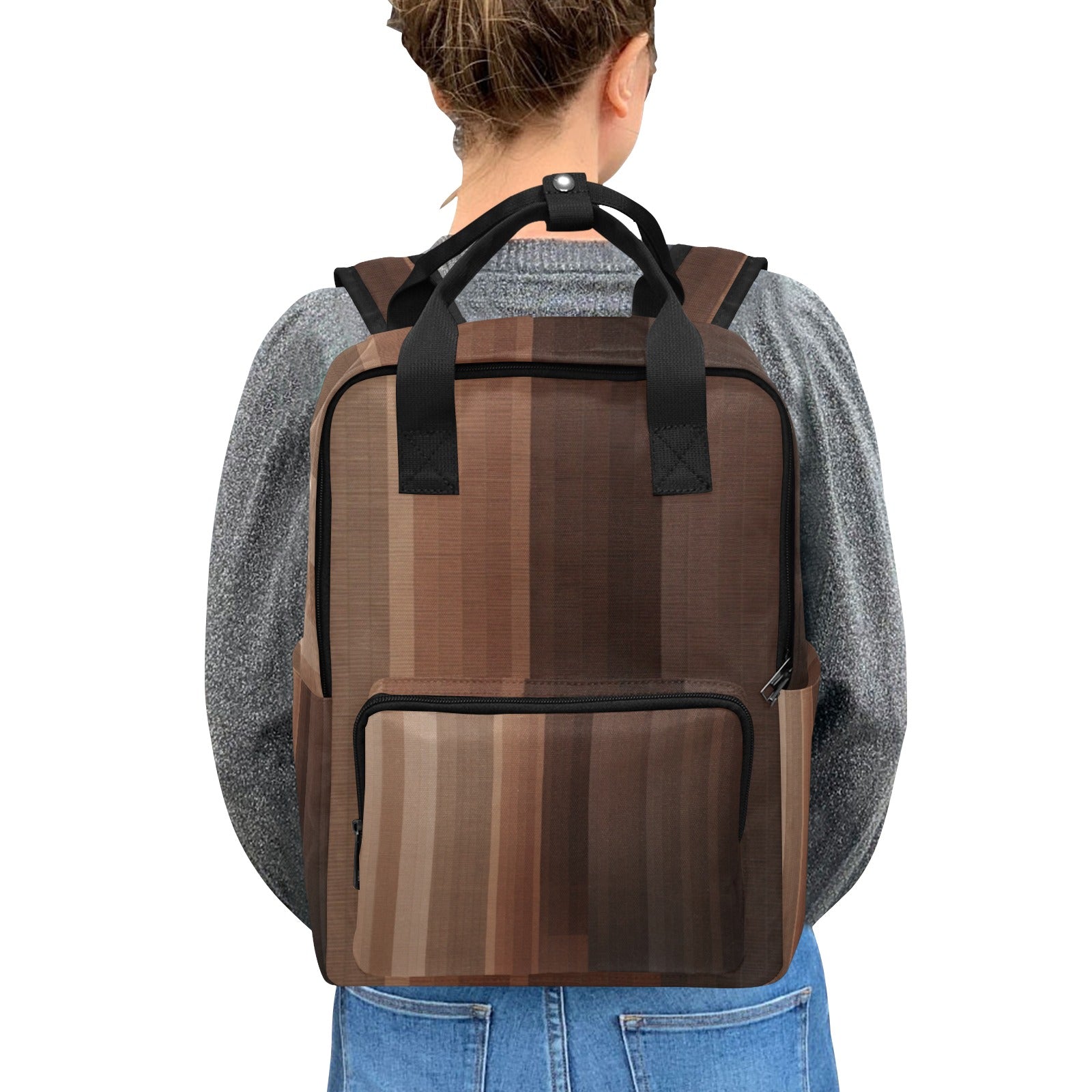 Brown Swatch Twin Handle Backpack - Lana Art Sweden
