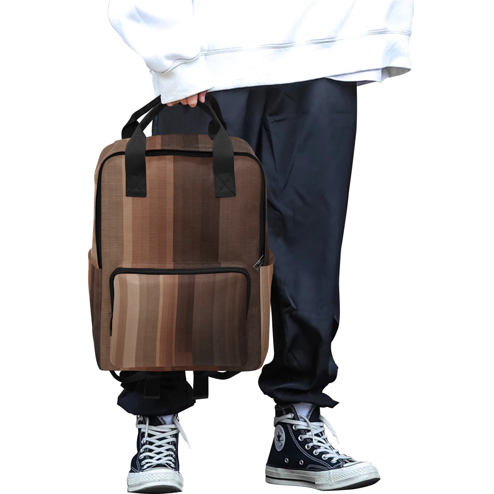 Brown Swatch Twin Handle Backpack - Lana Art Sweden