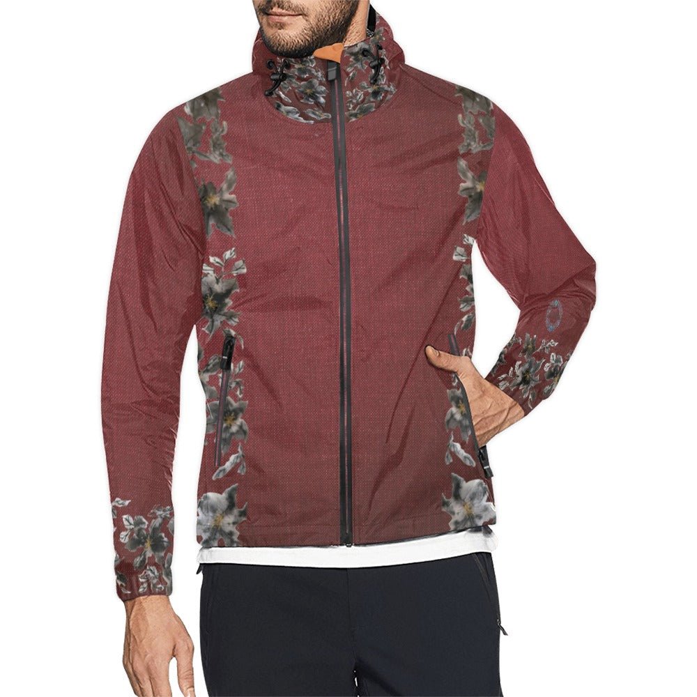 Burgundy Castle Flowers 2 Unisex Windbreaker - Lana Art Sweden