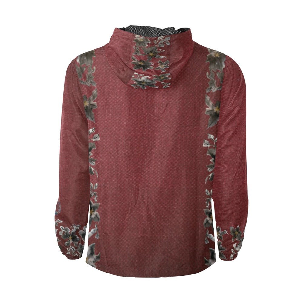 Burgundy Castle Flowers 2 Unisex Windbreaker - Lana Art Sweden