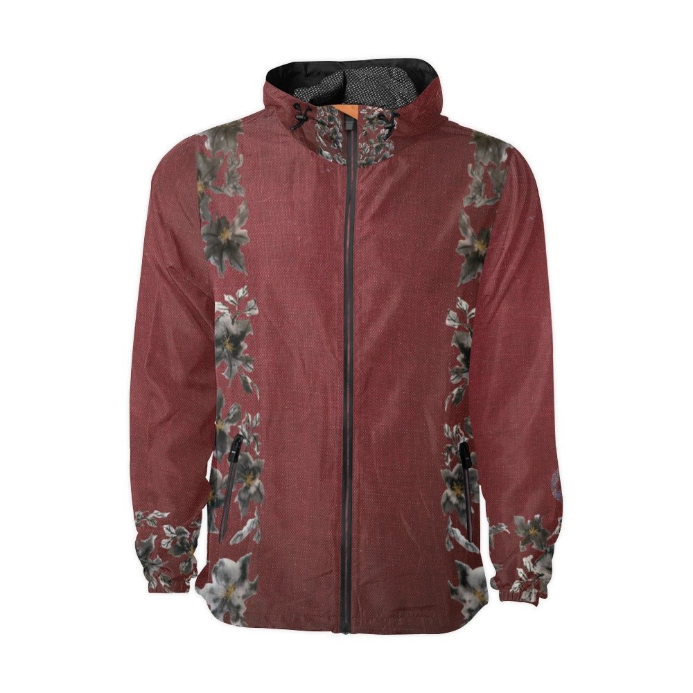 Burgundy Castle Flowers 2 Unisex Windbreaker - Lana Art Sweden