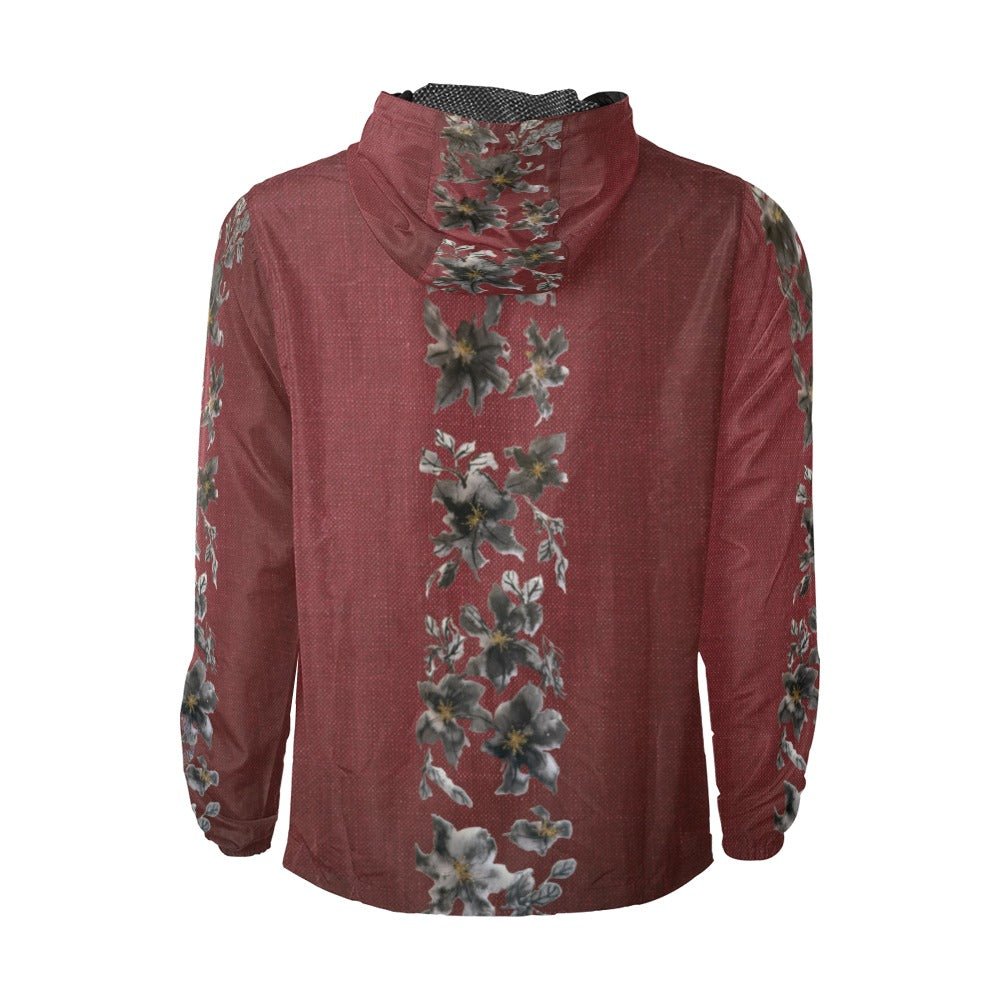 Burgundy Castle Flowers Unisex Windbreaker - Lana Art Sweden