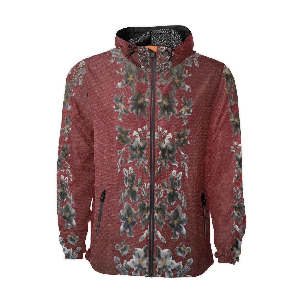 Burgundy Castle Flowers Unisex Windbreaker - Lana Art Sweden