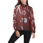 Burgundy Castle Tulips Unisex Windbreaker - Lana Art Sweden