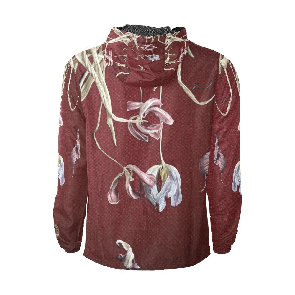 Burgundy Castle Tulips Unisex Windbreaker - Lana Art Sweden