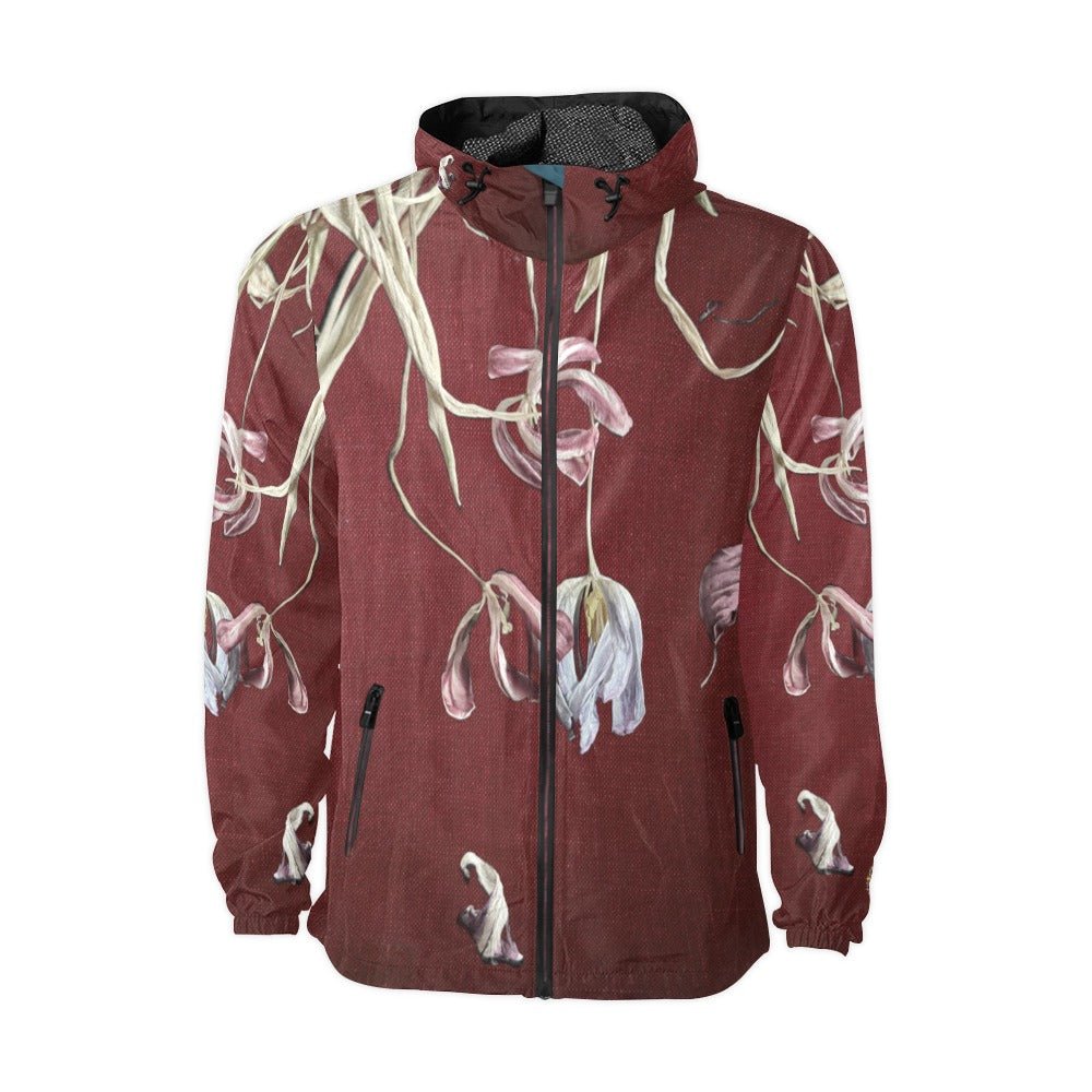 Burgundy Castle Tulips Unisex Windbreaker - Lana Art Sweden