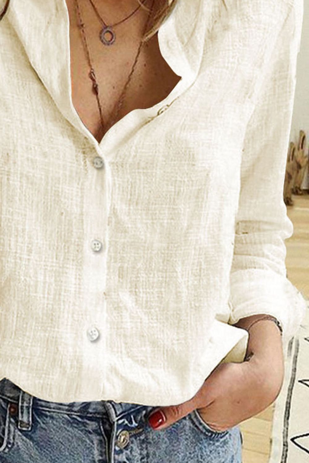 Button Up Long Sleeve Shirt - Lana Art Sweden