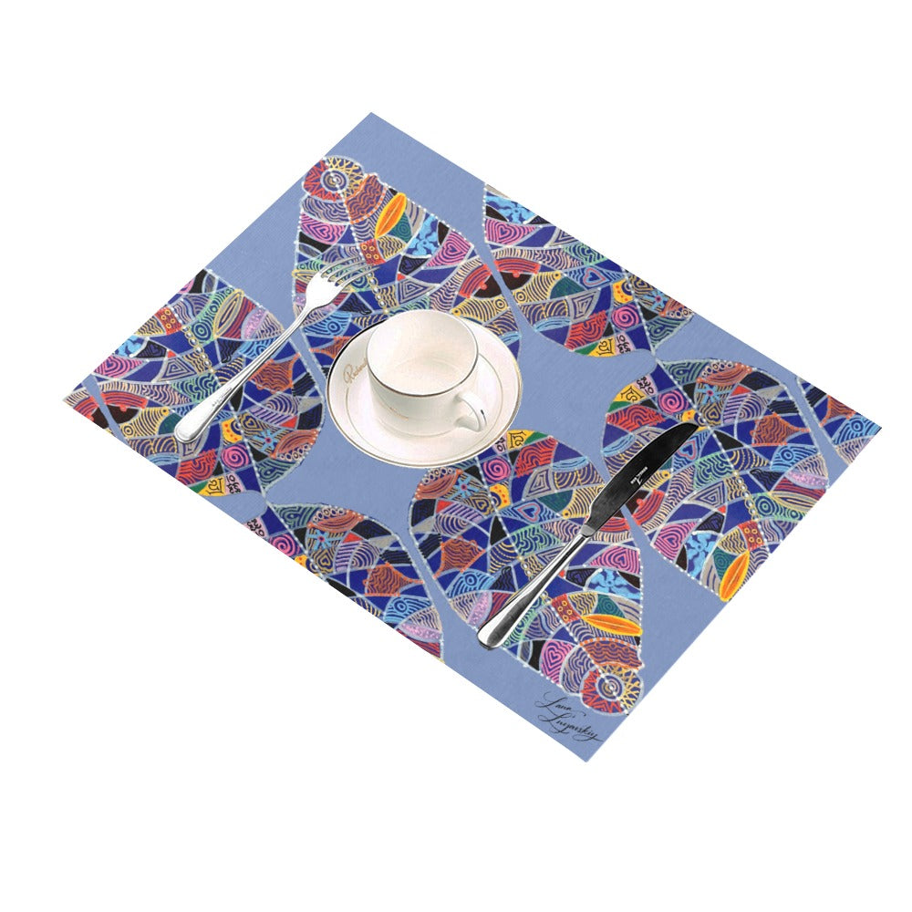 Fantasy Leaf Lavender Diagonal Placemat 14’’ x 19’’ (Set of 4)