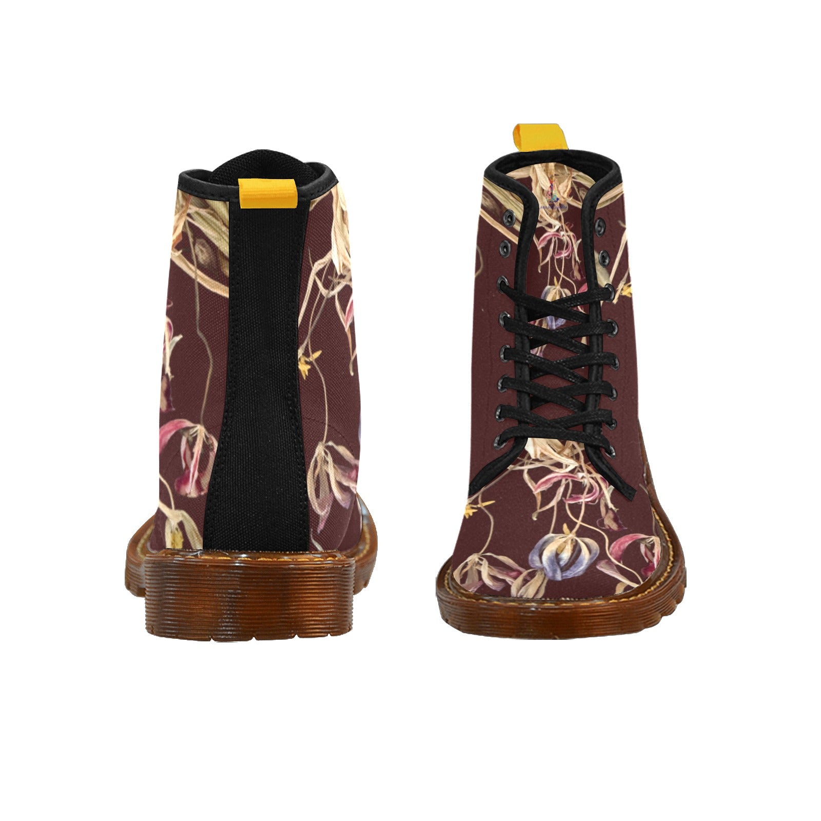 Tulip Universe Chocolate Custom Canvas Boots For Women Model 1203H