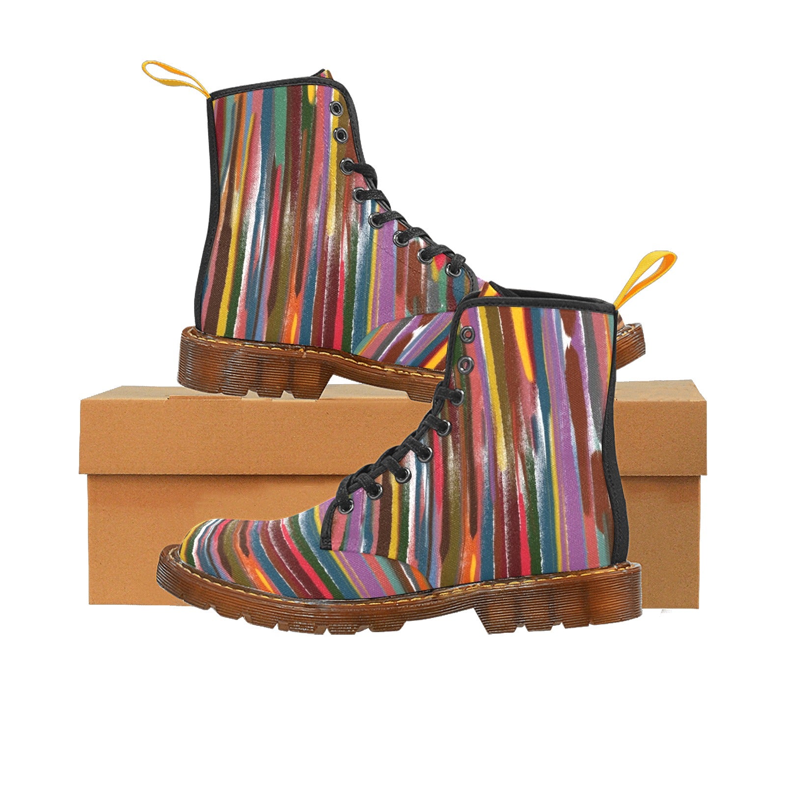 Power Stripes Custom Canvas Boots For Women