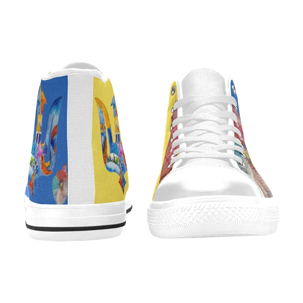 Love Ukraine High Top Canvas Shoes for Kids