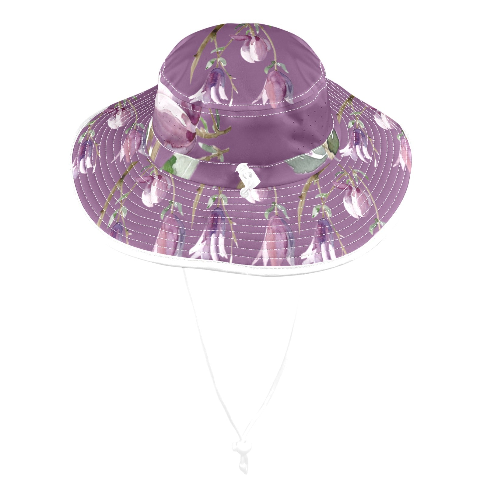 Magnolia Passion Flower Wide Brim Bucket Hat