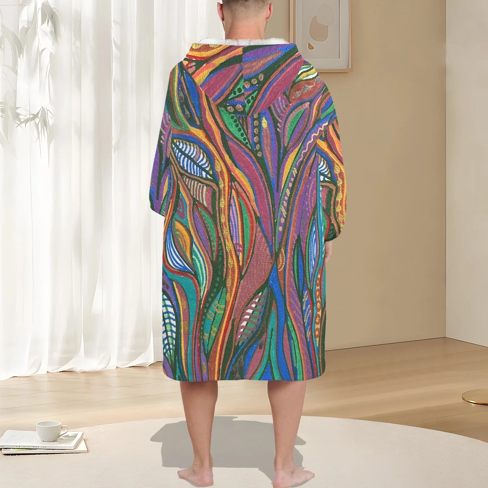 Matching men's Lanterna robe Cozy Blanket Hoodie for Men – Lana
