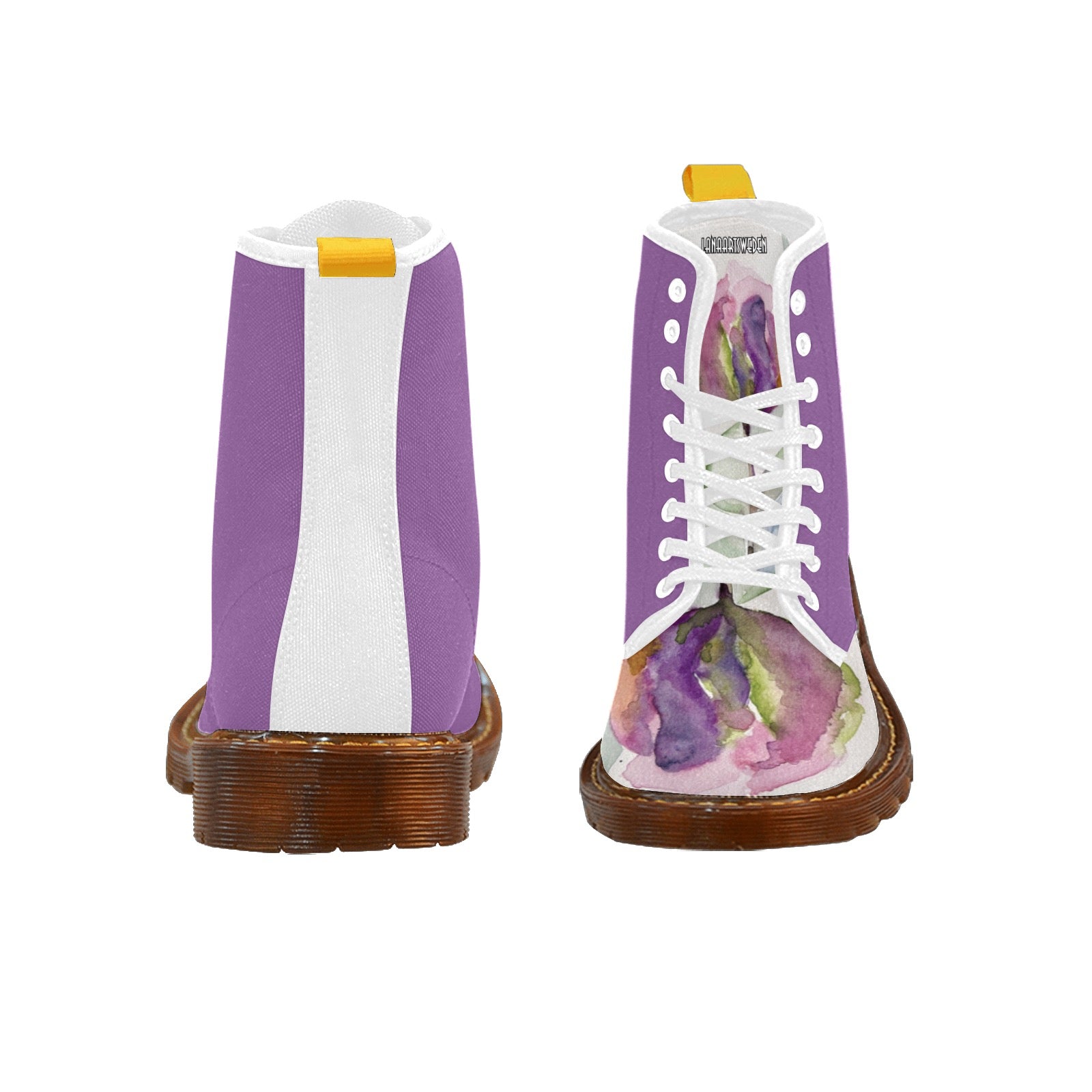 Tulip Violet Custom Canvas Boots For Women Model 1203H