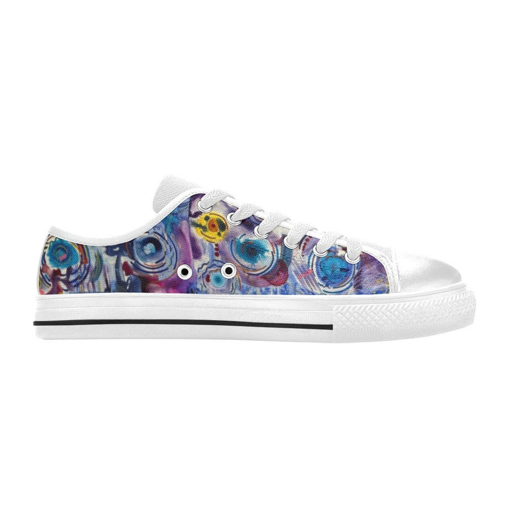 Circles on Water white Men's Classic Canvas Shoes