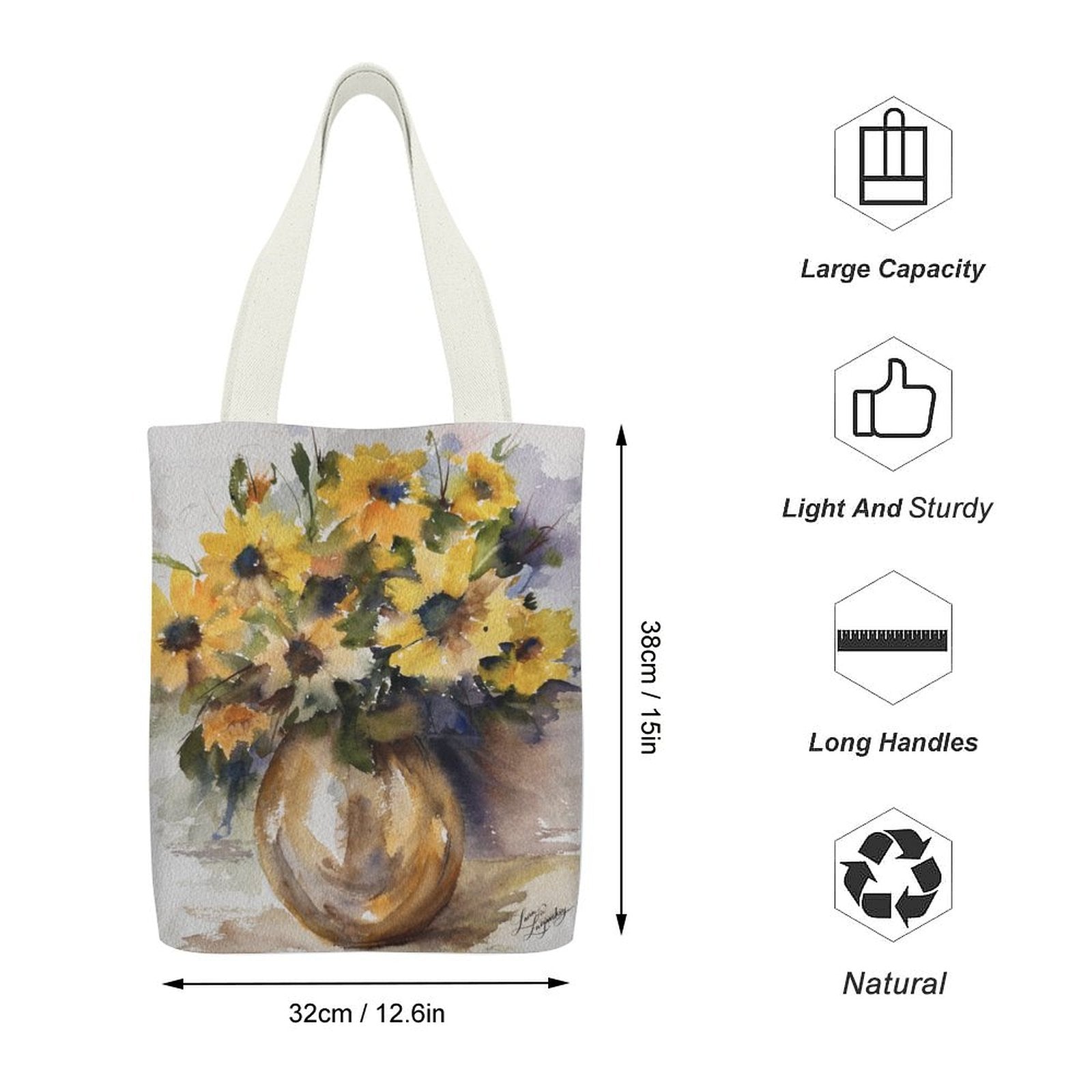Canvas Tote Bag Single Canvas Tote Bag - 32x38CM (One - Sided Print) - Lana Art Sweden