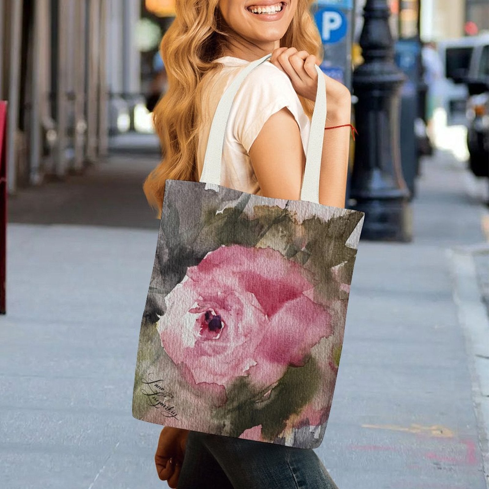 Canvas Tote Bag Single Canvas Tote Bag - 32x38CM (One - Sided Print) - Lana Art Sweden