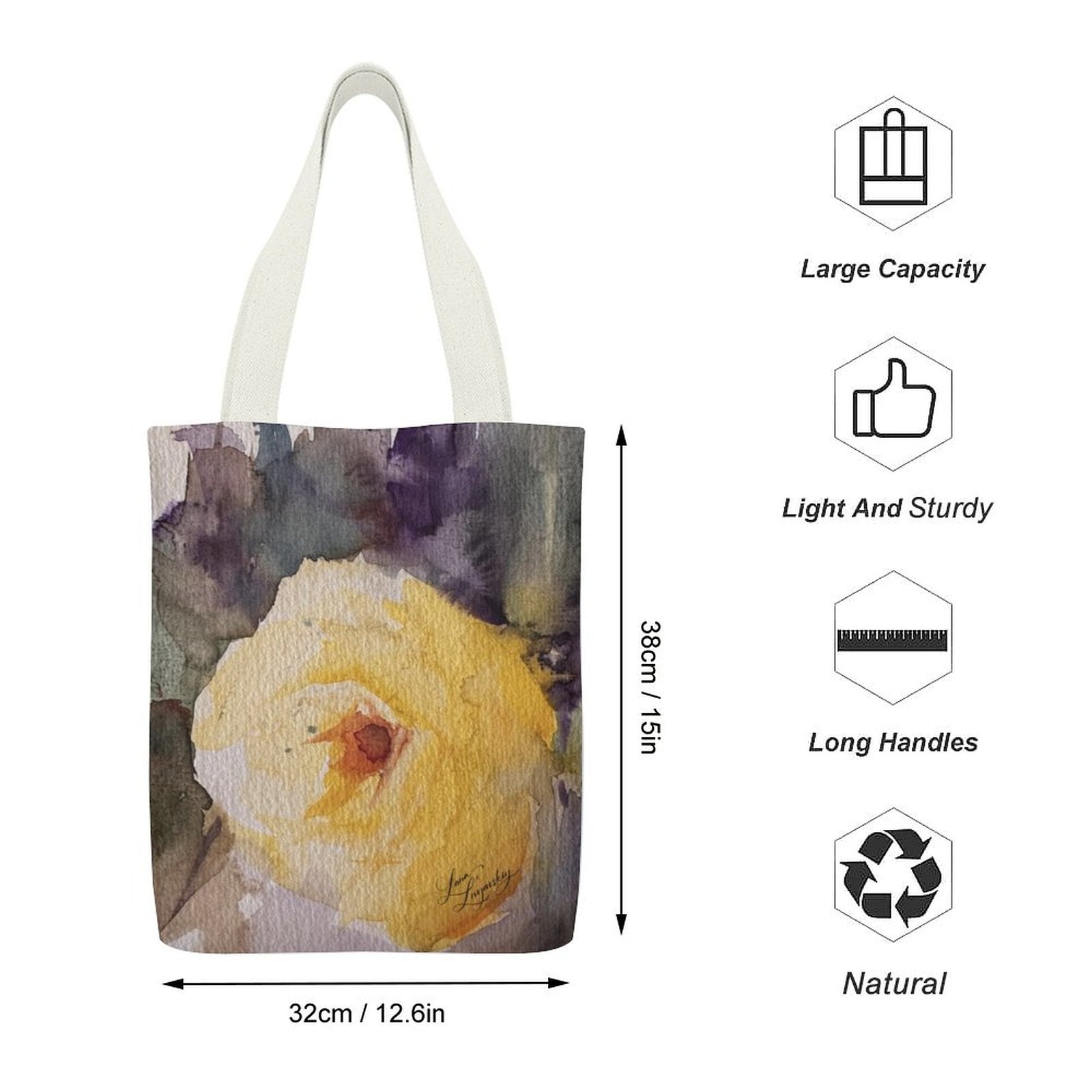 Canvas Tote Bag Single Canvas Tote Bag - 32x38CM (One - Sided Print) - Lana Art Sweden