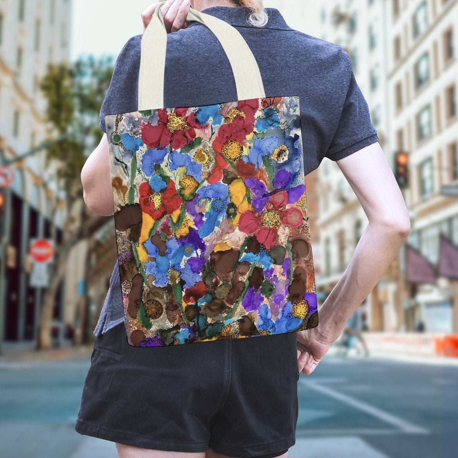 Canvas Tote Bag Single Canvas Tote Bag - 32x38CM (One - Sided Print) - Lana Art Sweden