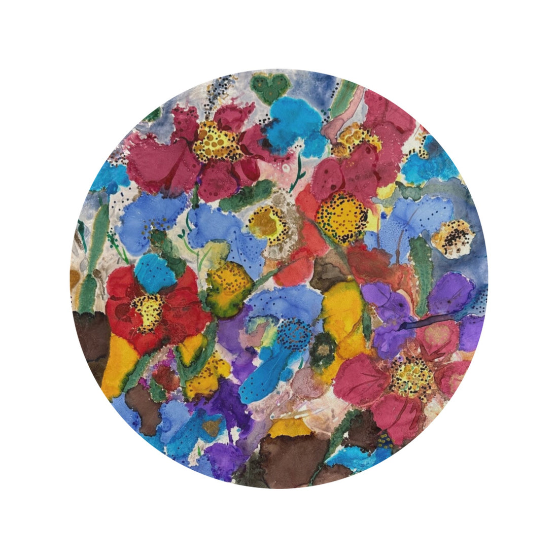 Designer ultra-soft round blanket featuring original watercolor designs for cozy and artistic home décor.