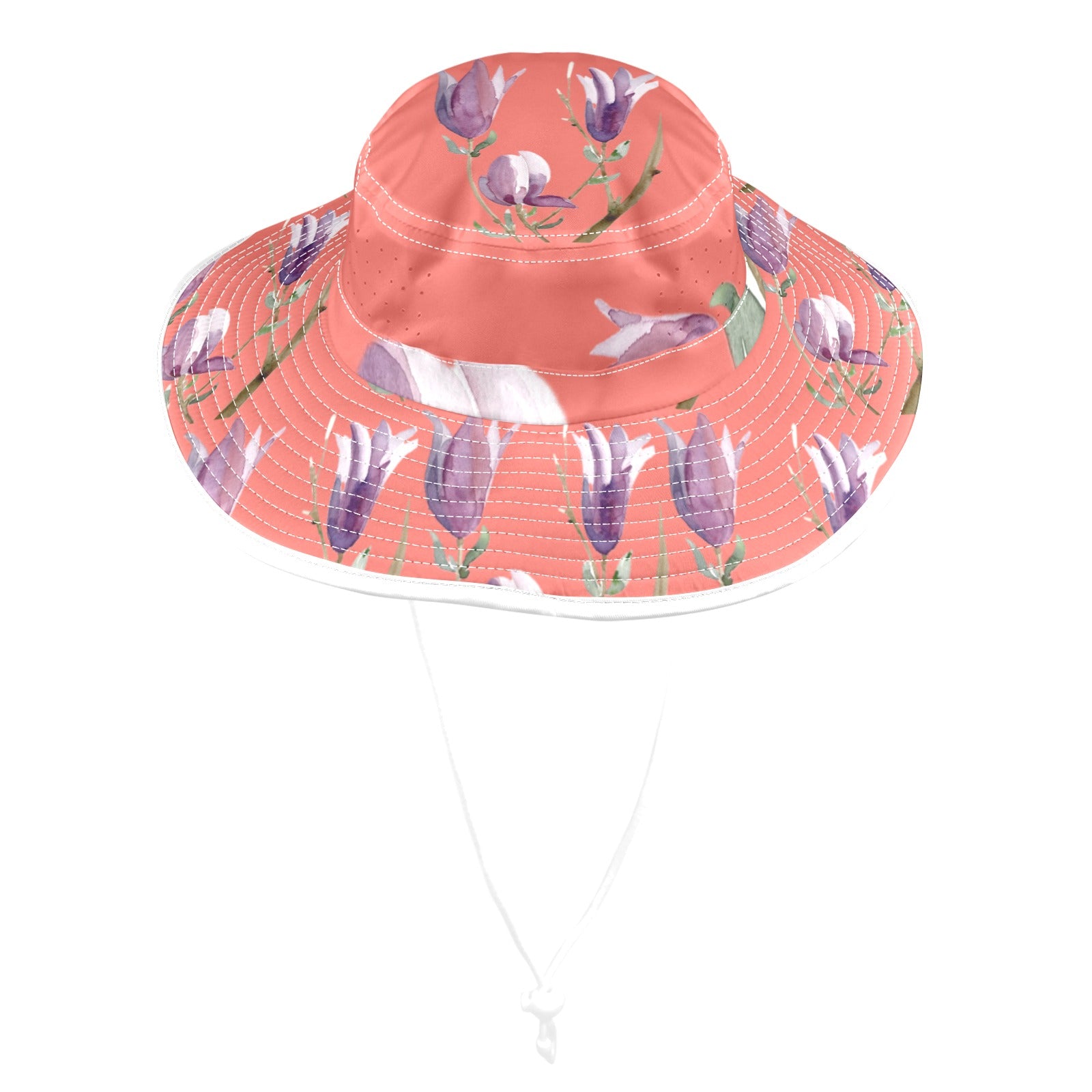 Magnolia Coral Wide Brim Bucket Hat
