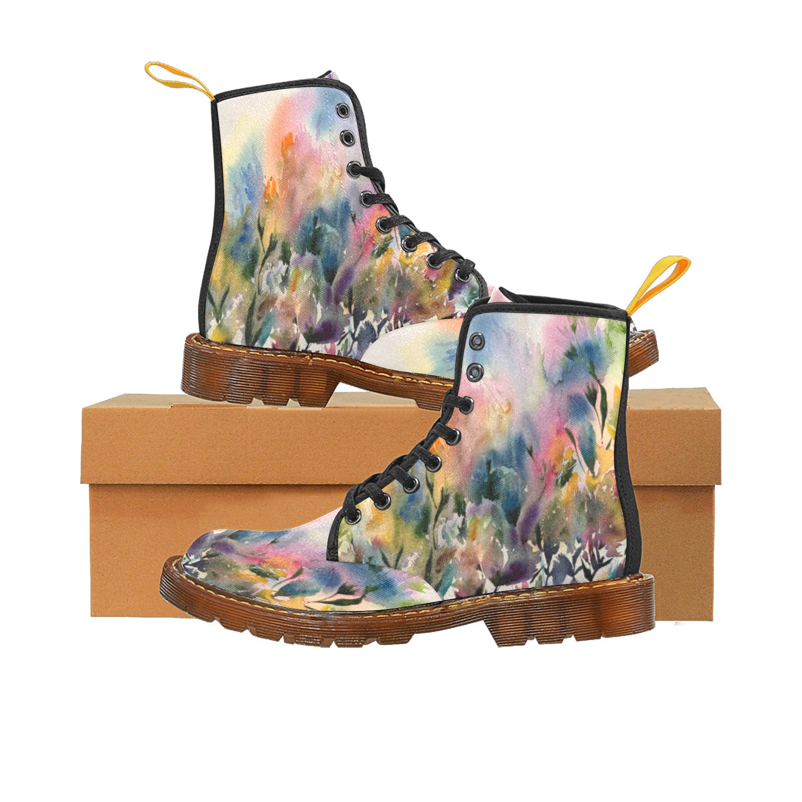 Morning Dew Light Custom Canvas Boots For Women