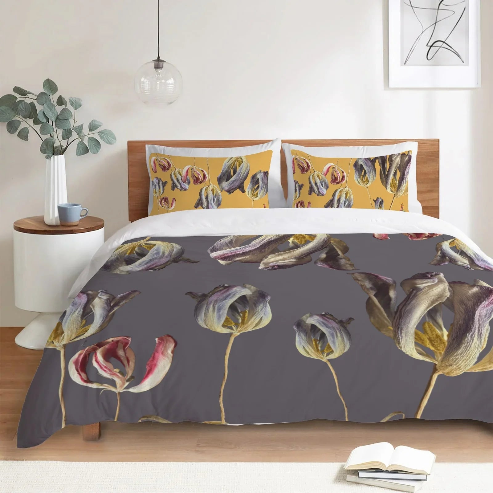 Tulip Field Elegant 3-Piece Bedding Set 94x104inch