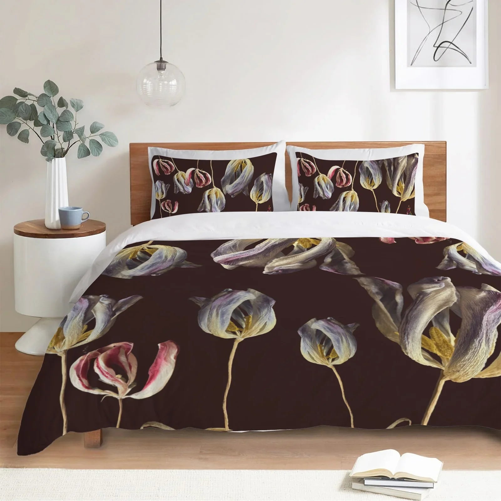 Tulip Field Noir 3-Piece Bedding Set 94x104inch