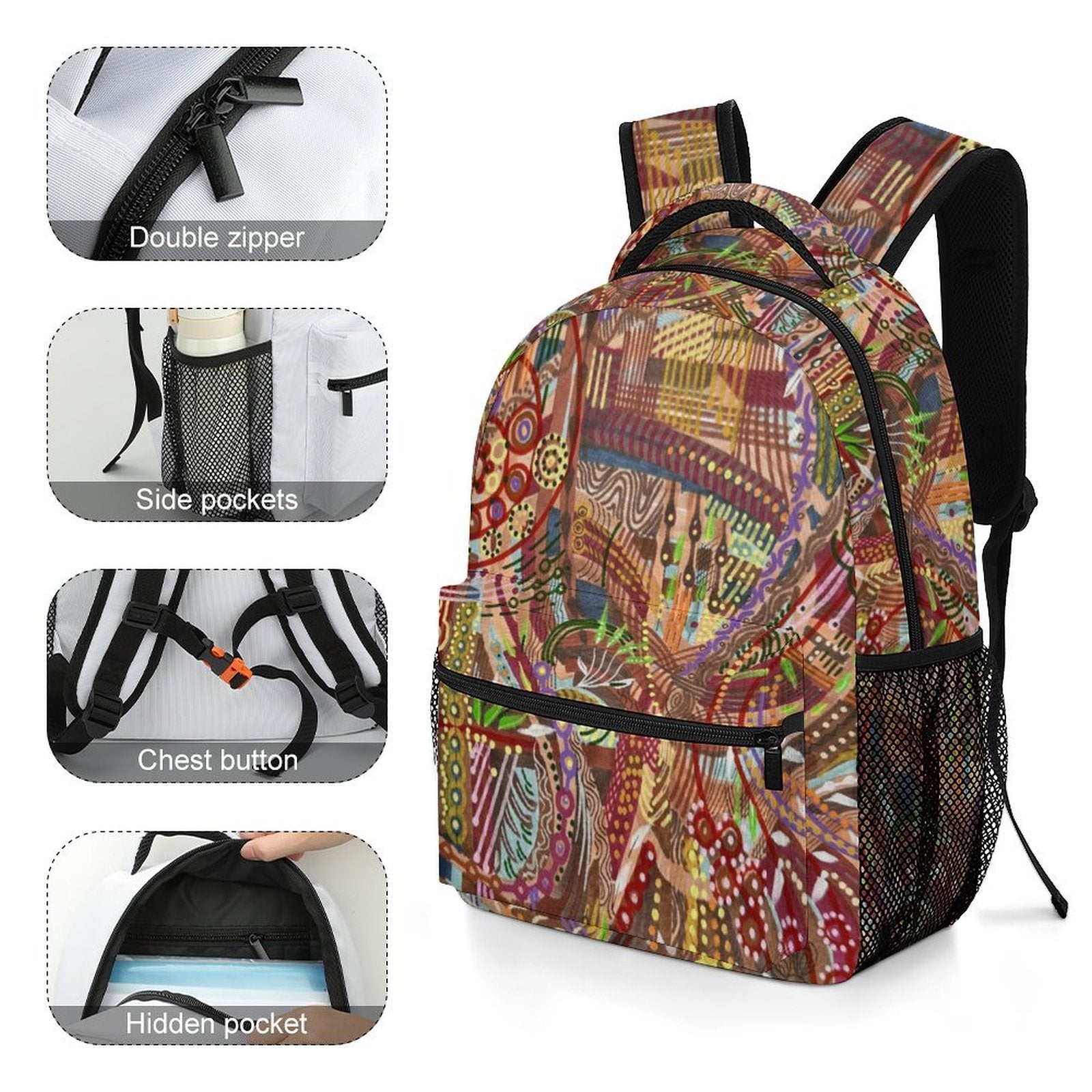Children's backpack Brown Sophistication - Lana Art Sweden