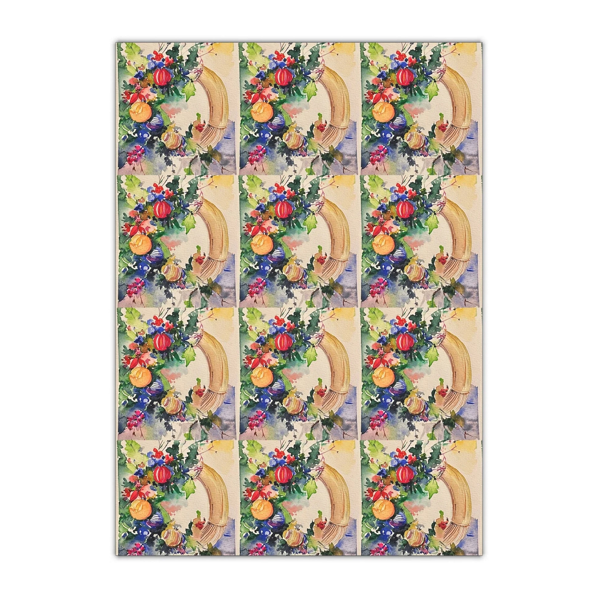 Christmas Wreath Custom Gift Wrapping Paper by LanaArtSweden, original artwork Sheets, 1pc - Lana Art Sweden