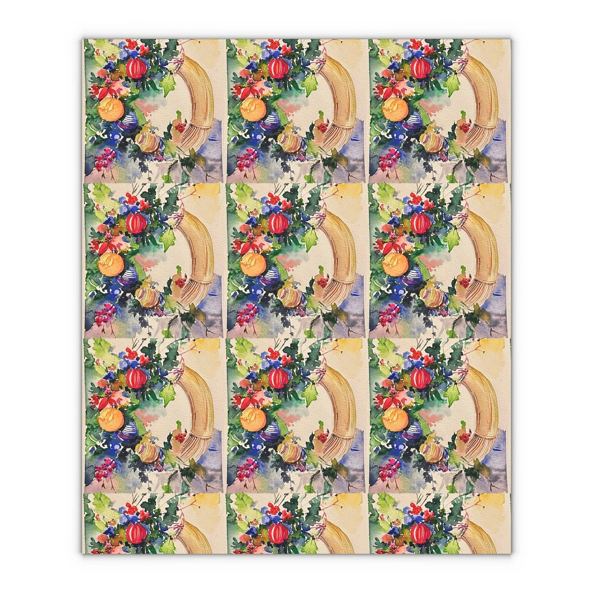 Christmas Wreath Custom Gift Wrapping Paper by LanaArtSweden, original artwork Sheets, 1pc - Lana Art Sweden