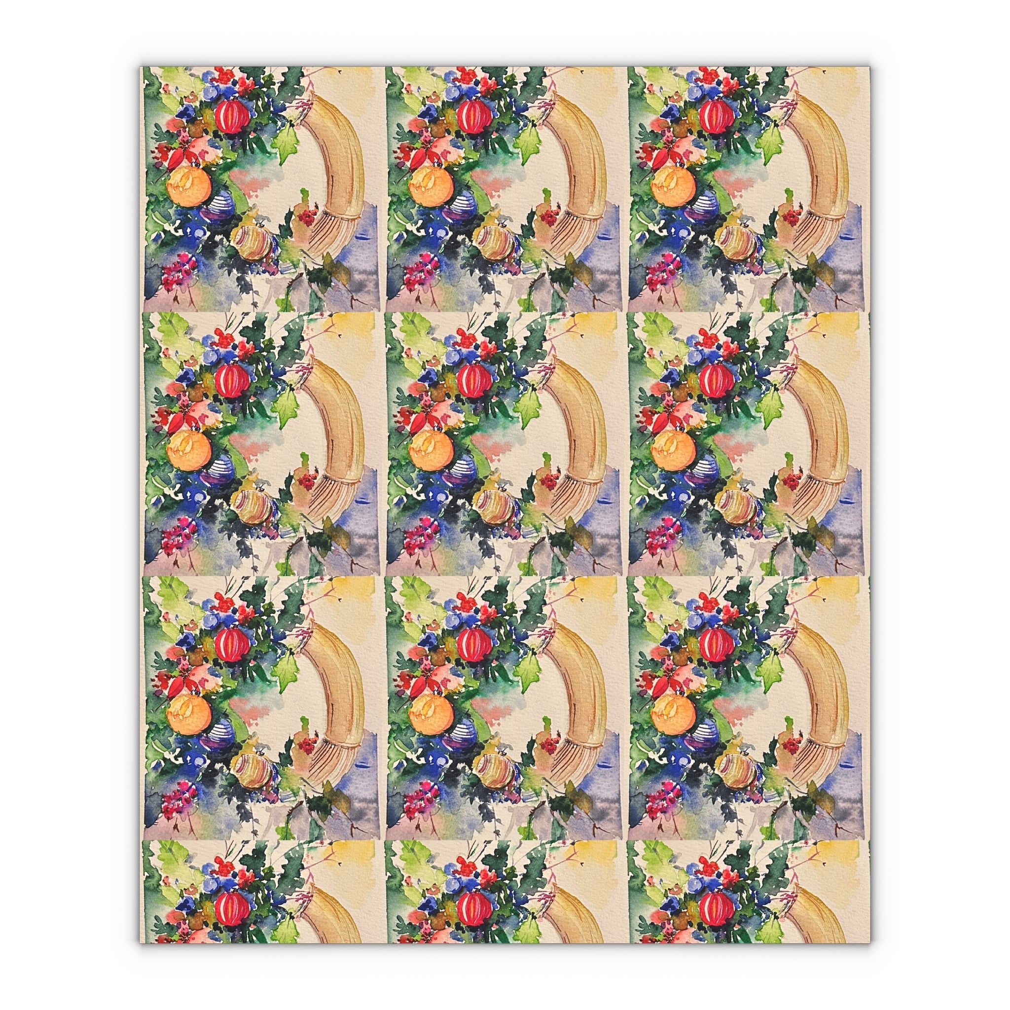 Christmas Wreath Custom Gift Wrapping Paper by LanaArtSweden, original artwork Sheets, 1pc - Lana Art Sweden