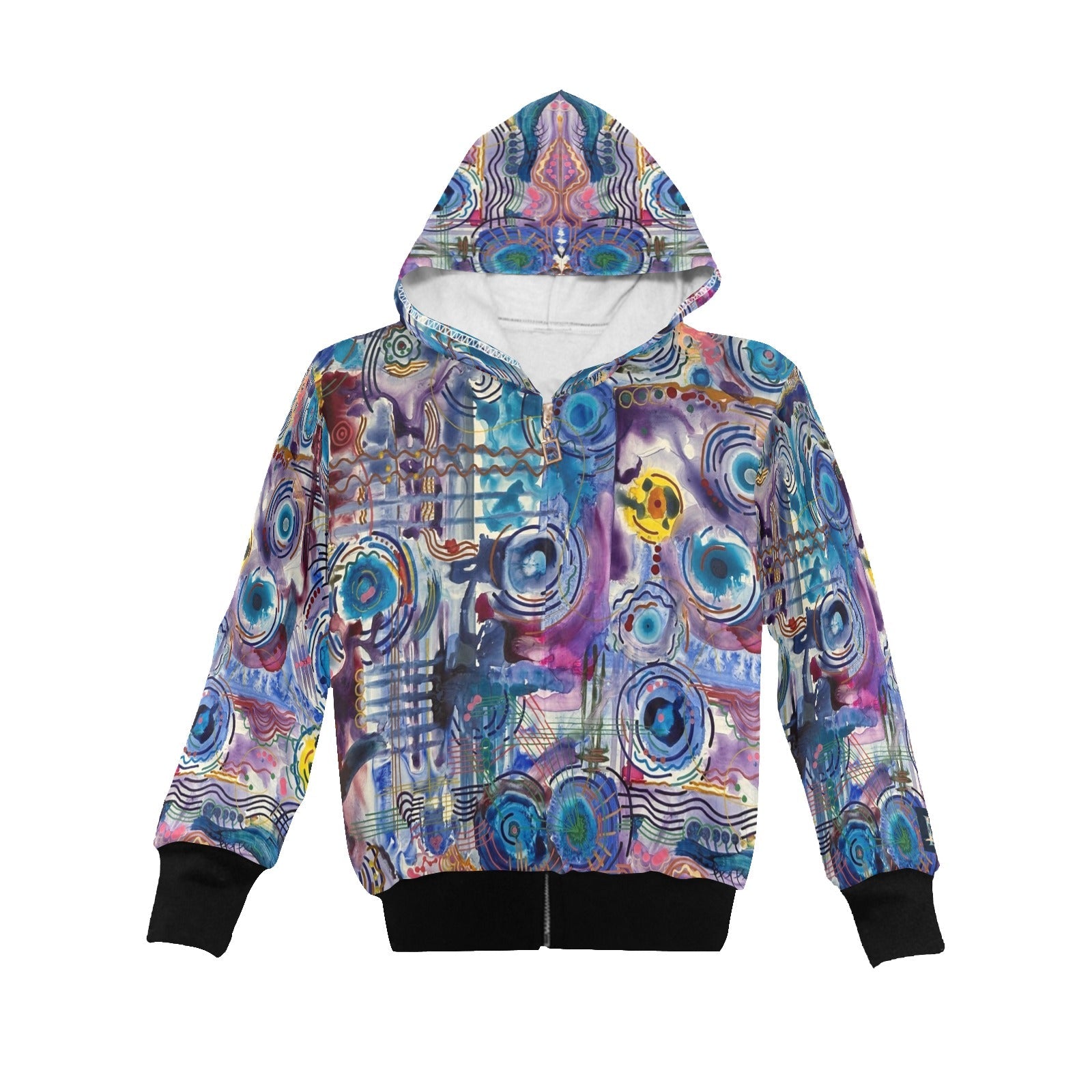 Circles on Water Big Boys' Zip Up Hoodie (H58) - Lana Art Sweden