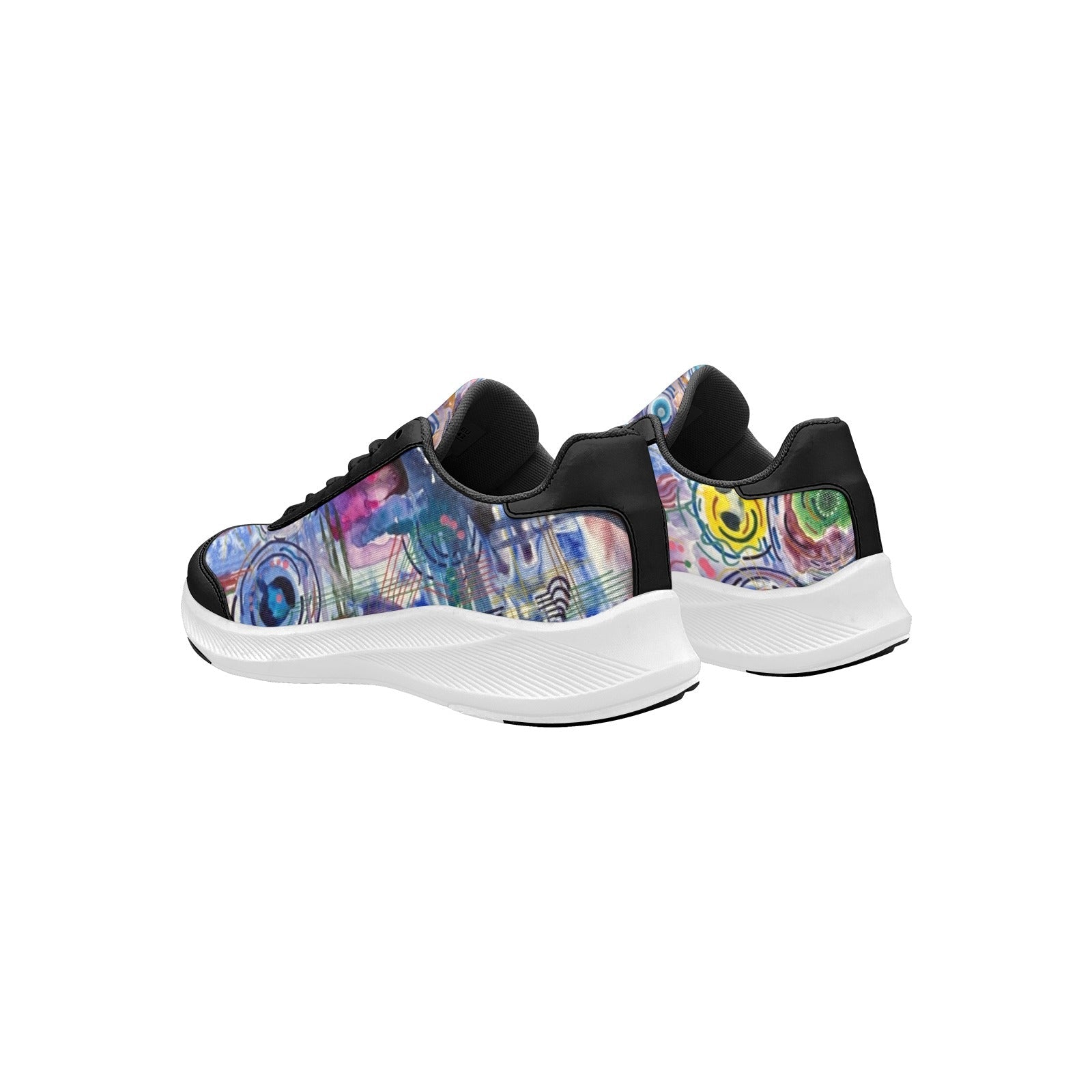 Circles on Water black Women's Mudguard Running Shoes - Lana Art Sweden